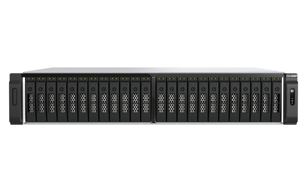 QNAP TS-H3077AFU-R7-64G NAS/storage server Rack (2U) AMD Ryzen™ 5 64 GB DDR5 0 TB QuTS hero Black, Metallic