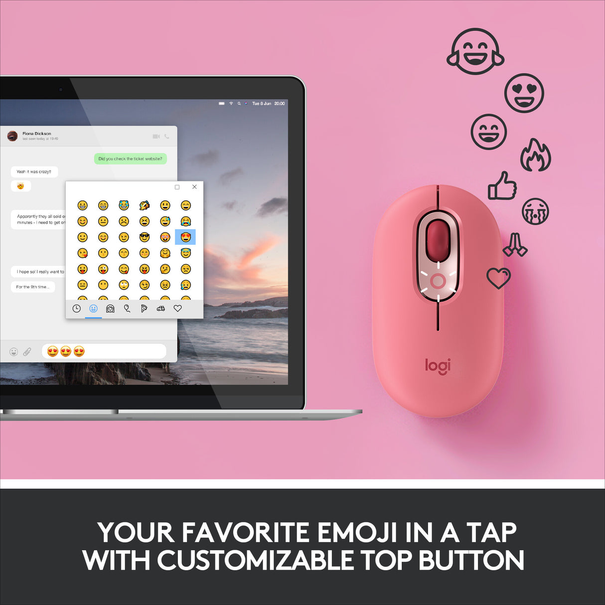 Logitech POP Mouse with emoji