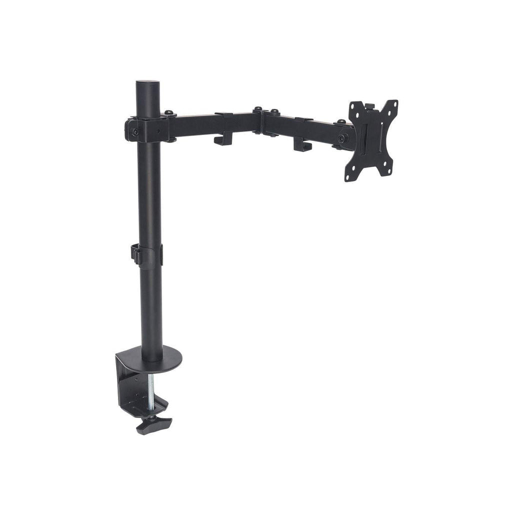 Manhattan Desk Mount for TV & Monitors (Full Motion), For screens 13" to 27", Clamp fitting to desk, VESA compatability: 75x75mm and 100x100mm - check the dimensions of the four mounting holes on back of screen to ensure it fits, Max 8kg, Bracket, Lifetim