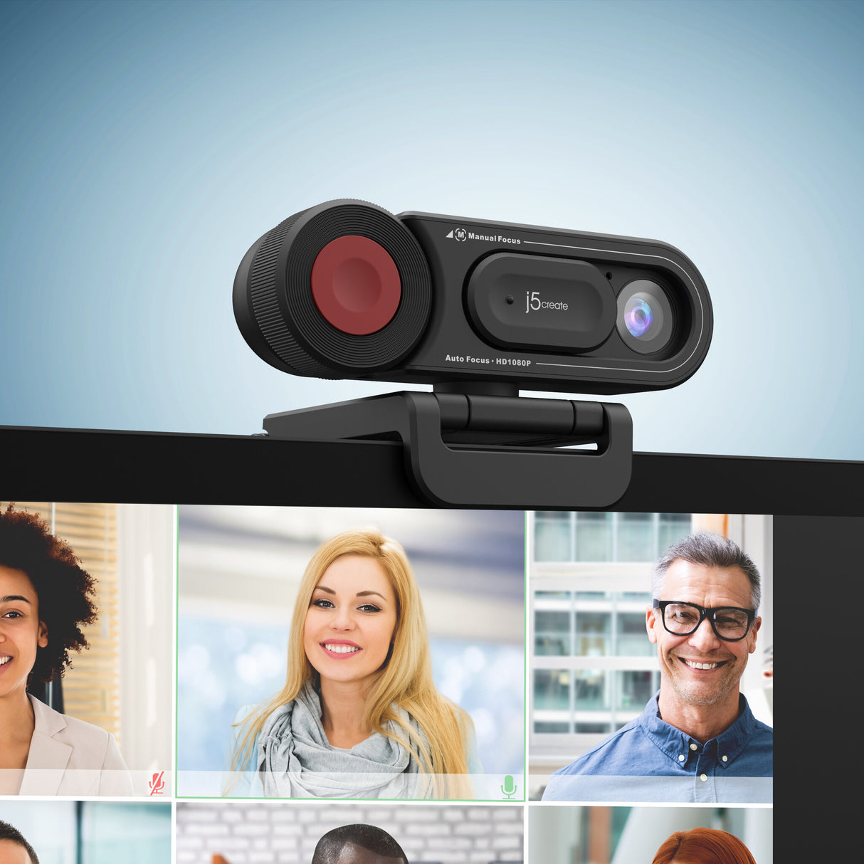 j5create JVU250 HD Webcam with Auto & Manual Focus Switch