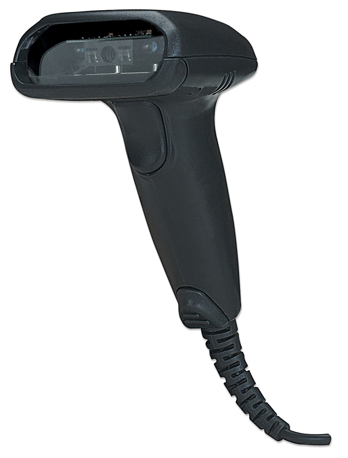 Manhattan Long Range CCD Handheld Barcode Scanner, USB, 500mm Scan Depth, Cable 1.5m, Max Ambient Light 10,000 lux (sunlight), Black, Three Year Warranty
