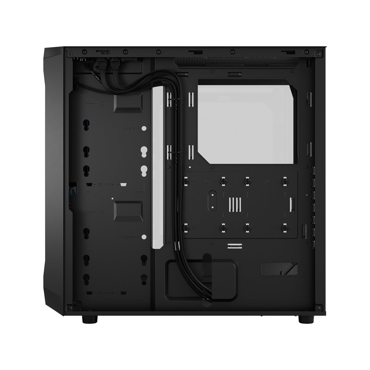 Fractal Design Focus 2 RGB (Black TG) Estuche para juegos con ventana de vidrio transparente, ATX, 2 ventiladores RGB, controlador RGB, frente de malla, innovador sistema de cubierta