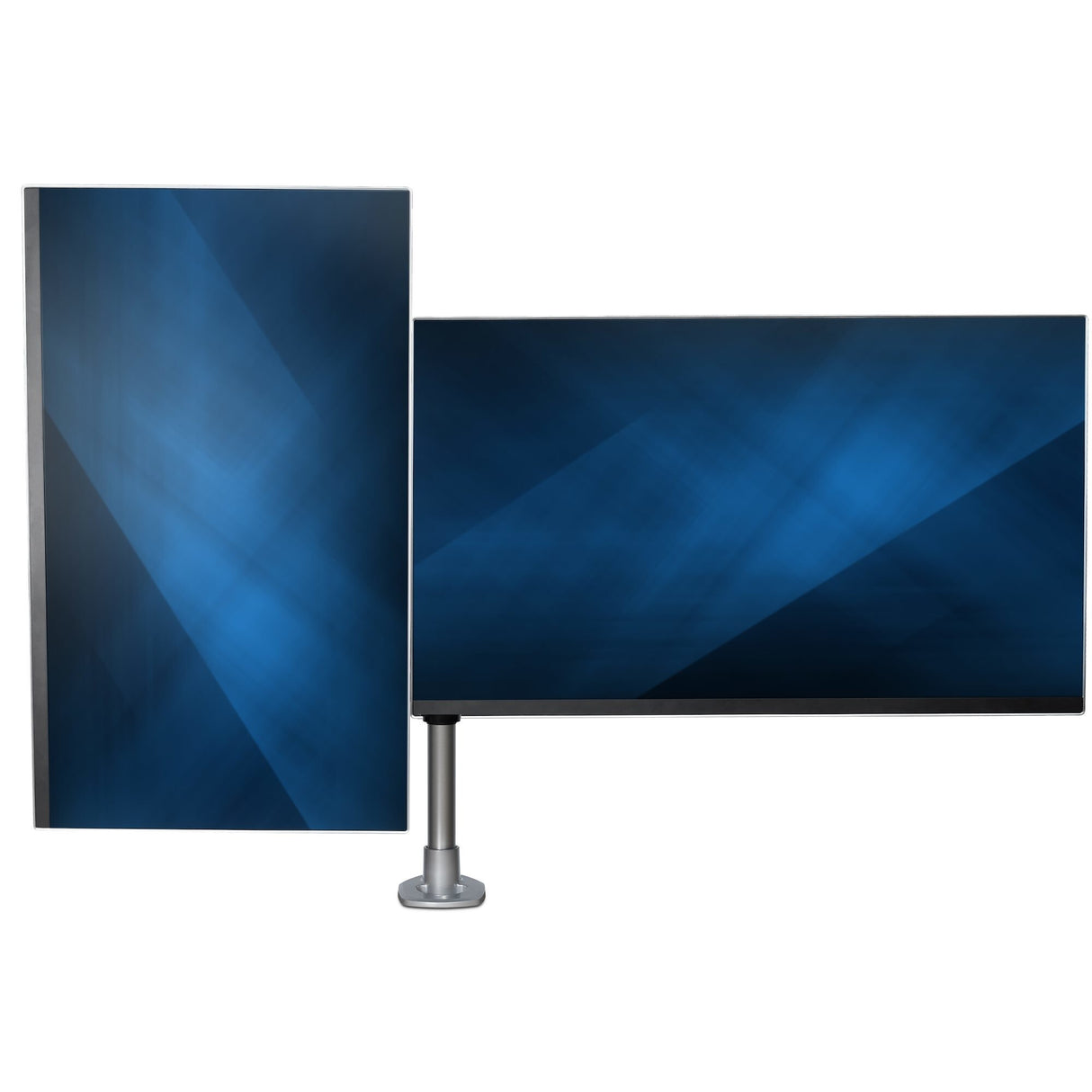 StarTech.com Desk Mount Dual Monitor Arm - Premium Articulating Monitor Arm - up to 30” VESA Mount Displays - Height Adjustable Monitor Mount - Rotate/Tilt/Swivel - Clamp/Grommet - Silver