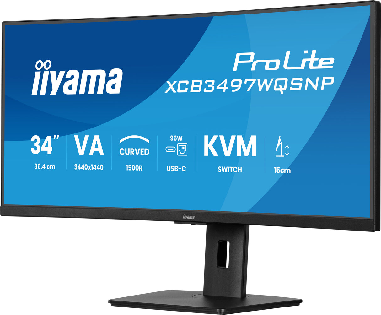 iiyama ProLite XCB3497WQSNP-B1 computer monitor 86.4 cm (34") 3440 x 1440 pixels UltraWide Quad HD LED Black
