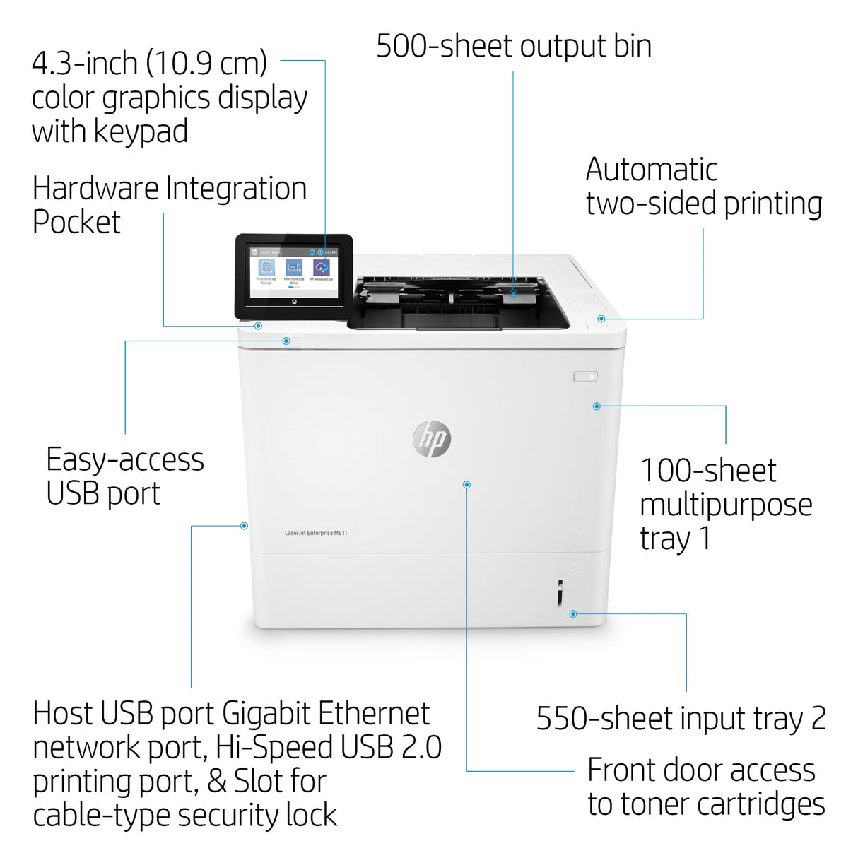 HP LaserJet Enterprise M611dn, Print, Two-sided printing