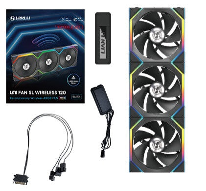 Lian Li UNI FAN SL Wireless 120 Reverse Blade Computer case 12 cm Black 3 pc(s)