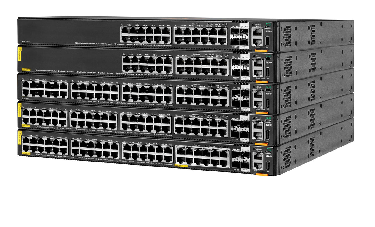 HPE Aruba Networking CX 6200M 36G 12SR5 Class6 PoE 4SFP+ Switch
