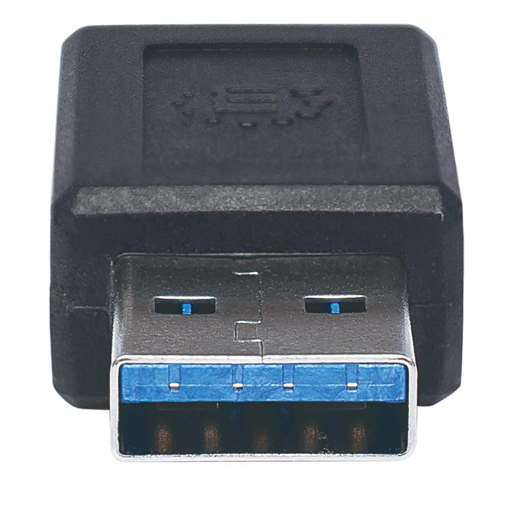 Manhattan USB-C Female to USB-A Male Adapter, USB 3.2 Gen 2 (formerly USB 3.1 Gen 2), 10 Gbps, SuperSpeed+ USB, Black, Lifetime Warranty