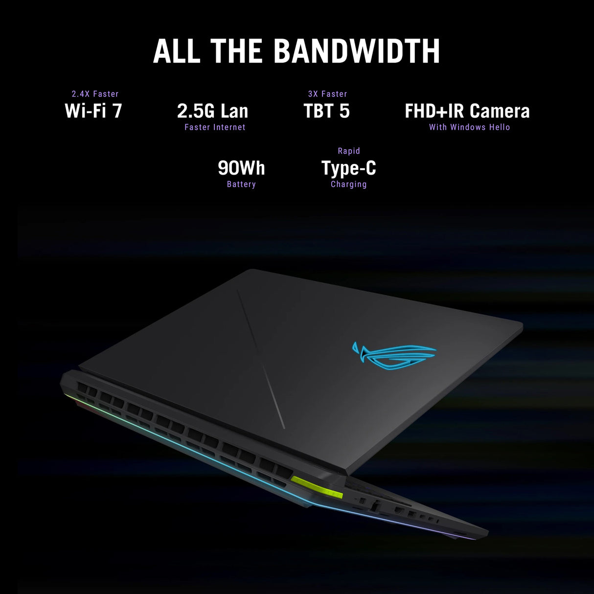 ASUS ROG Strix G18 G815LP-S9005W Intel Core Ultra 9 275HX Laptop 45.7 cm (18") WQXGA 32 GB DDR5-SDRAM 1 TB SSD NVIDIA GeForce RTX 5070 Wi-Fi 7 (802.11be) Windows 11 Home Black, Grey