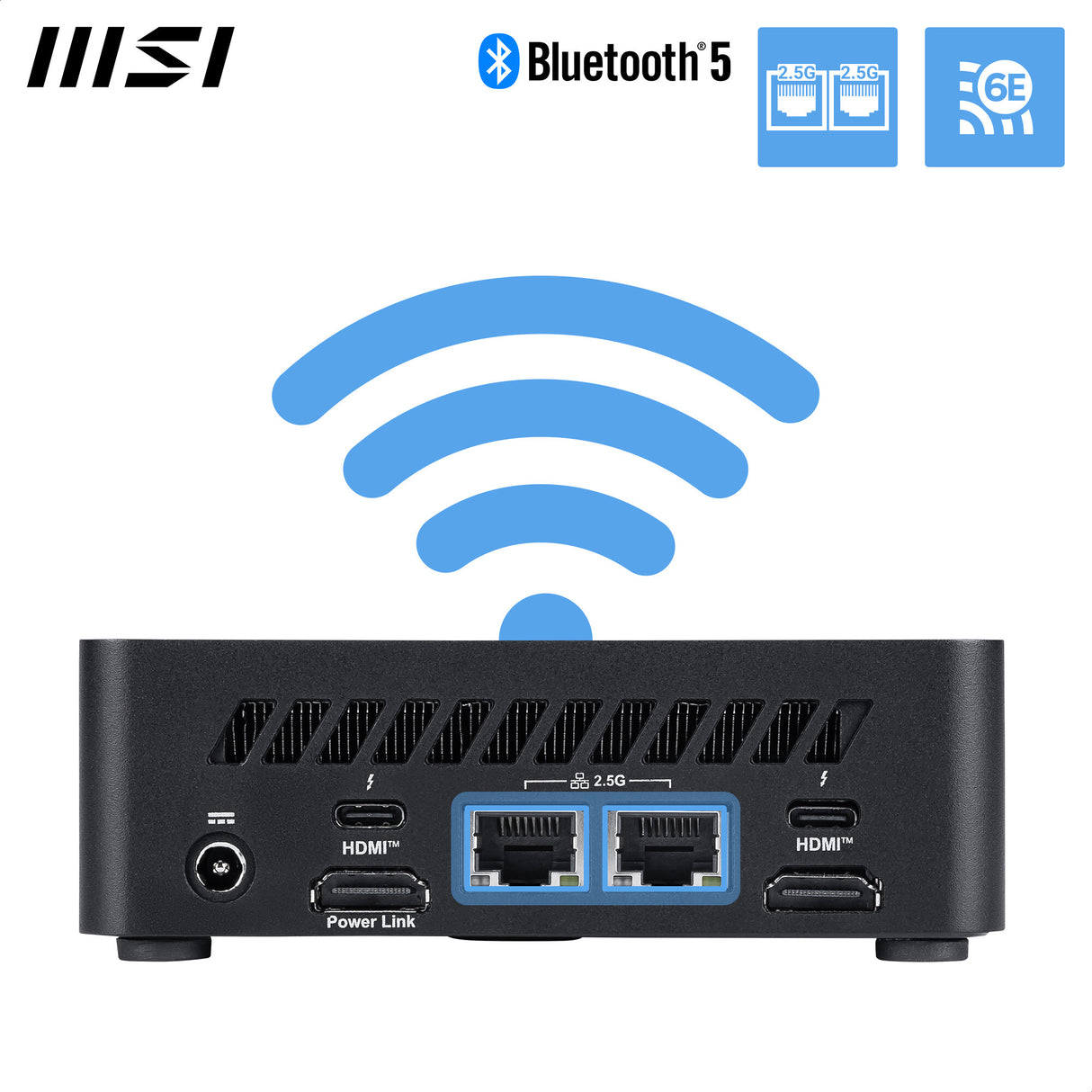 MSI Cubi NUC AI 1UMG Intel Core Ultra 7 155H, Barebone, NUC, SFF, Mini Computer, HTPC, (NO RAM, NO Storage, NO OS), Intel Graphics/DDR5/Dual ThunderBolt 4/Dual HDMI/Dual LAN/WiFi 6E/BT 5.3/VESA