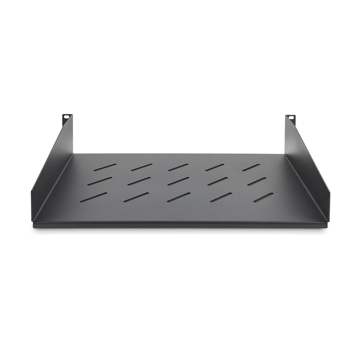 StarTech.com 2U Vented Server Rack Shelf, 12" (31.5cm) Mounting Depth, Cantilever Tray For 19" Rack/Cabinet, Heavy-Duty Steel, Up To 25lb/11.3kg, Includes Cage Nuts/Screws
