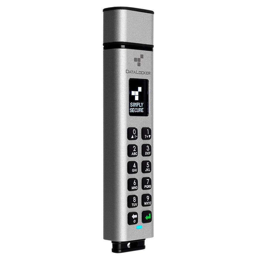 DataLocker Sentry K350 128 GB Encrypted USB Drive, FIPS 140-3 L3, AES 256-bit, MIL-STD-810G, Display with Keypad, USB A Connector compatible with 3.2 Gen 1 & USB 2.0