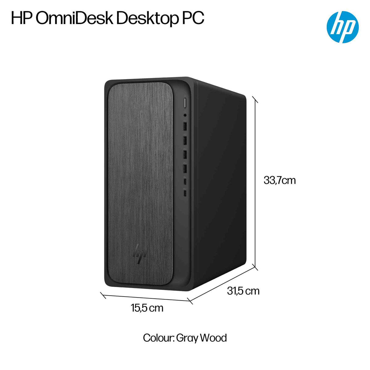 HP OmniDesk M02-0003na AMD Ryzen™ 7 8700G 16 GB DDR5-SDRAM 2 TB SSD Windows 11 Home Tower PC AI PC Black