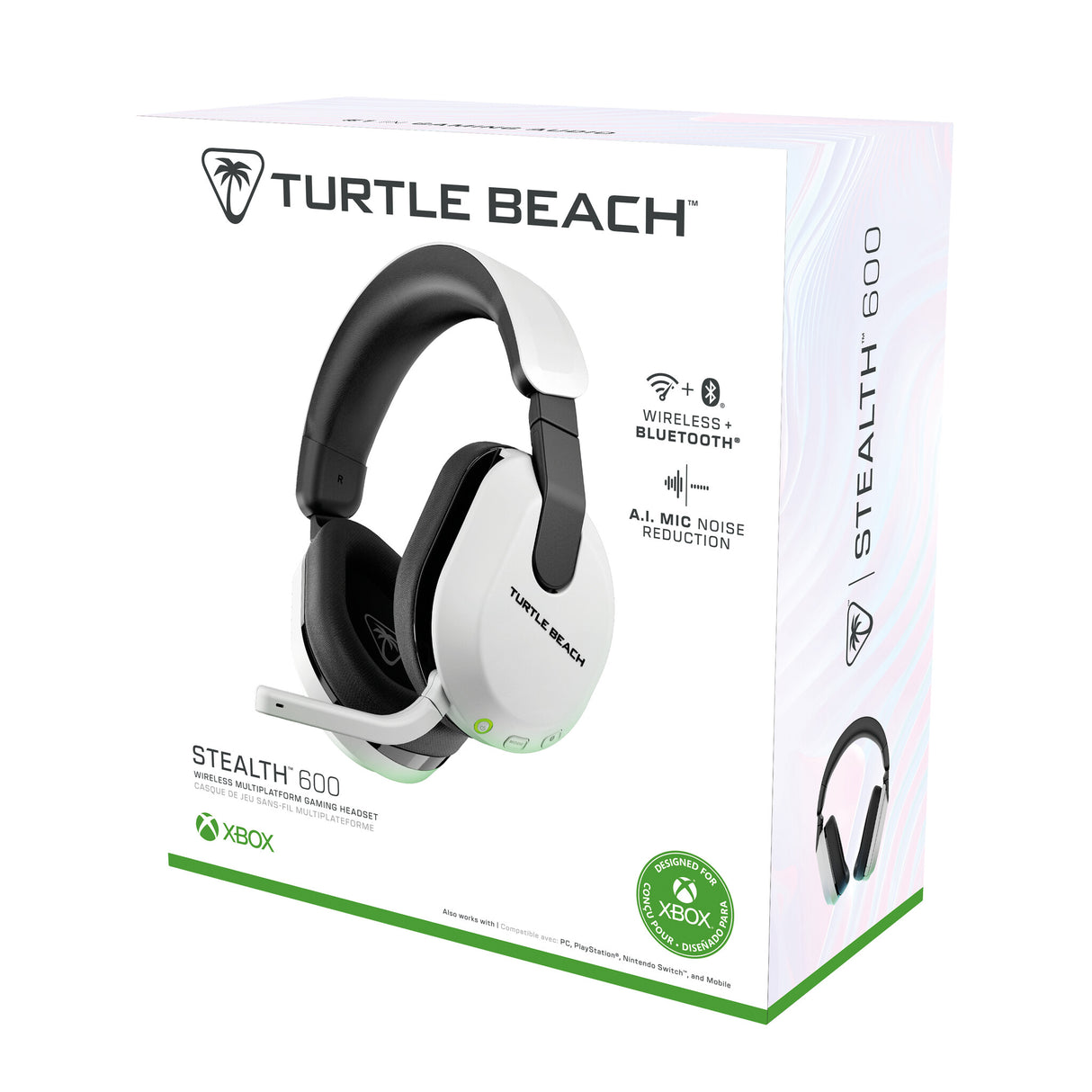 Turtle Beach Stealth 600 White Wireless Multiplatform Gaming Headset with up to 80 hour Battery, 50mm Speakers and Bluetooth for Xbox Series X or S, Xbox One, PC, PS5, PS4 and Mobile