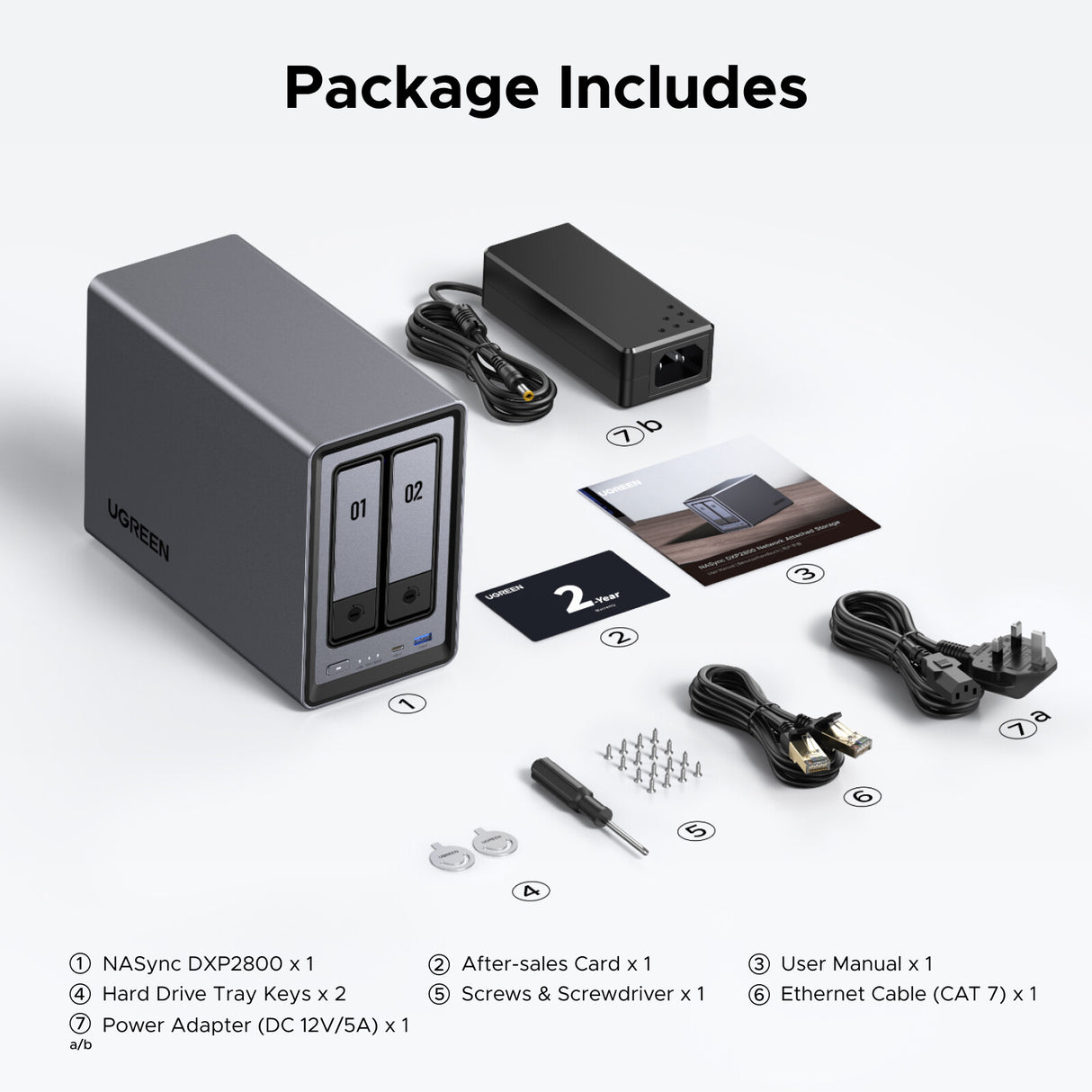 Ugreen NASync DXP2800 NAS Desktop Intel® N N100 8 GB DDR5 0 TB UGOS Pro Aluminium