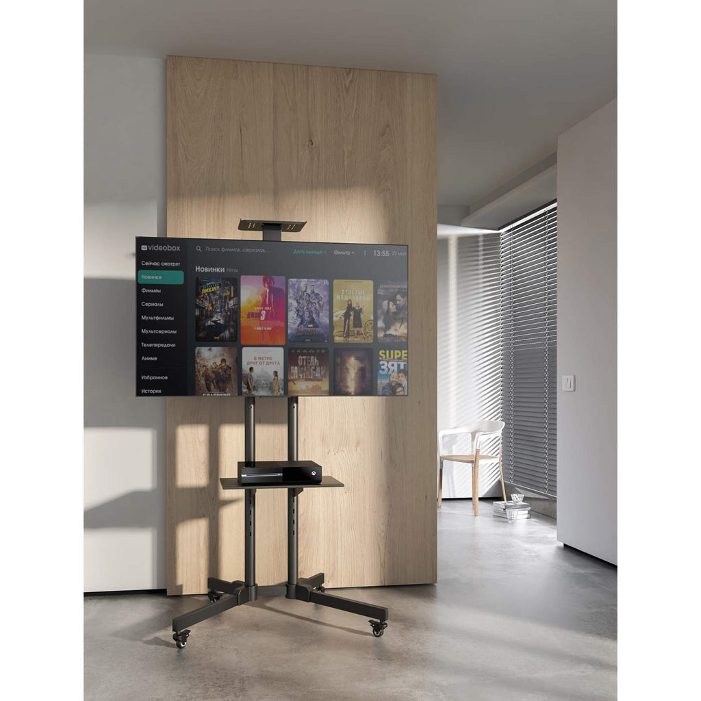 Manhattan Trolley Mount Stand for TV & Monitors, For screens 37" to 65", VESA compatability: all between 200x200 to 600x400mm - check the dimensions of the four mounting holes on back of screen to ensure it fits, Max 40kg, Black, LFD, Bracket, Lifetime Wa