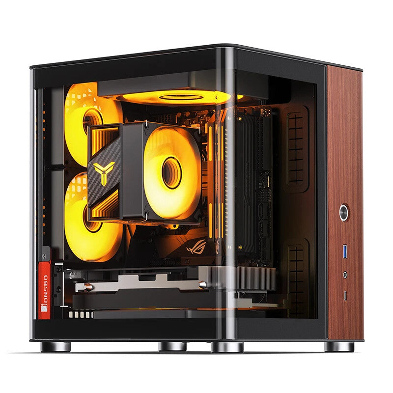 Jonsbo TK-0 BLACK computer case Black, Wood