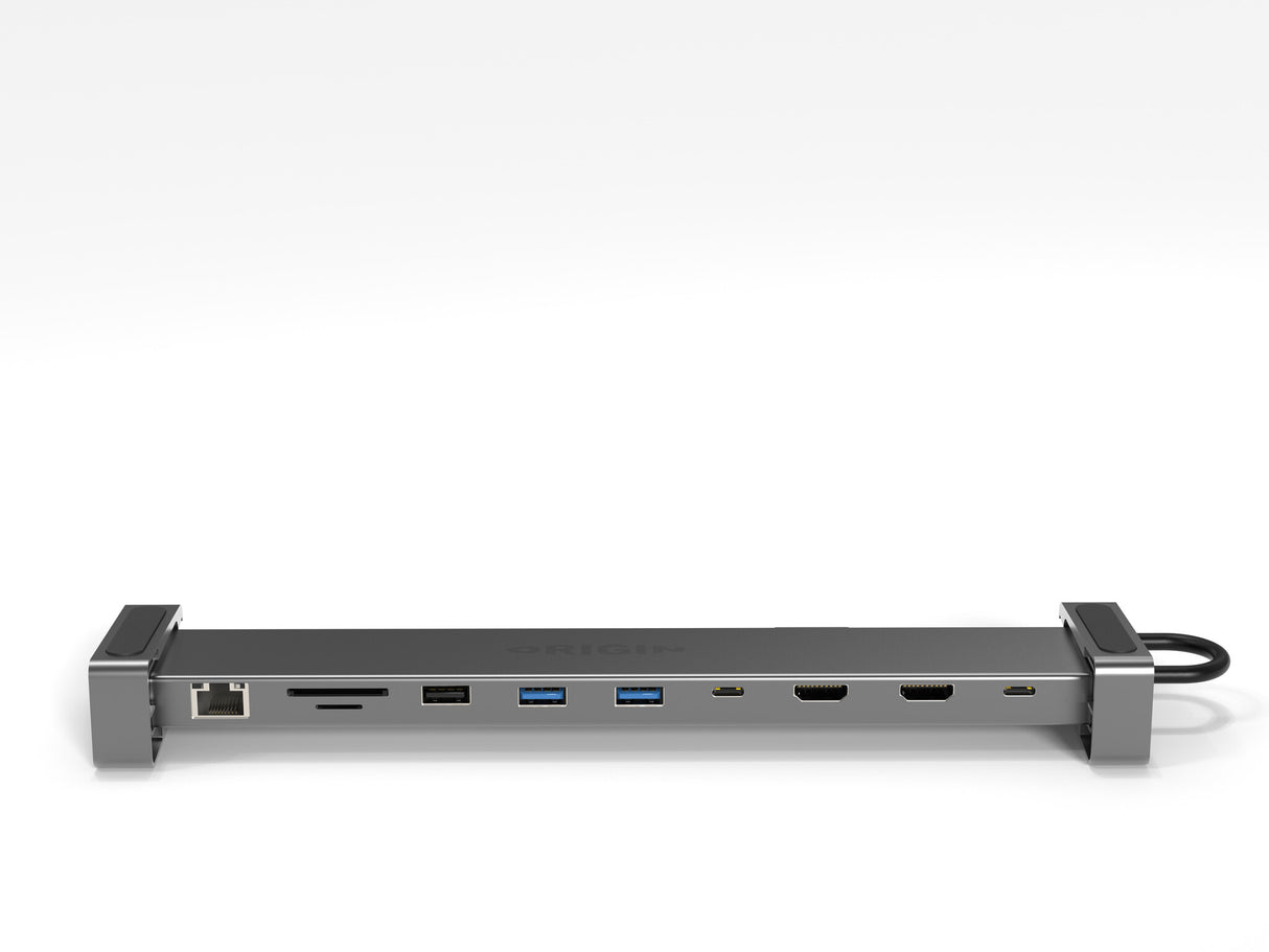 Origin Storage Travel Dock USB-C 4K 10in1 with Dual HDMI and 100w UK AC Adapter