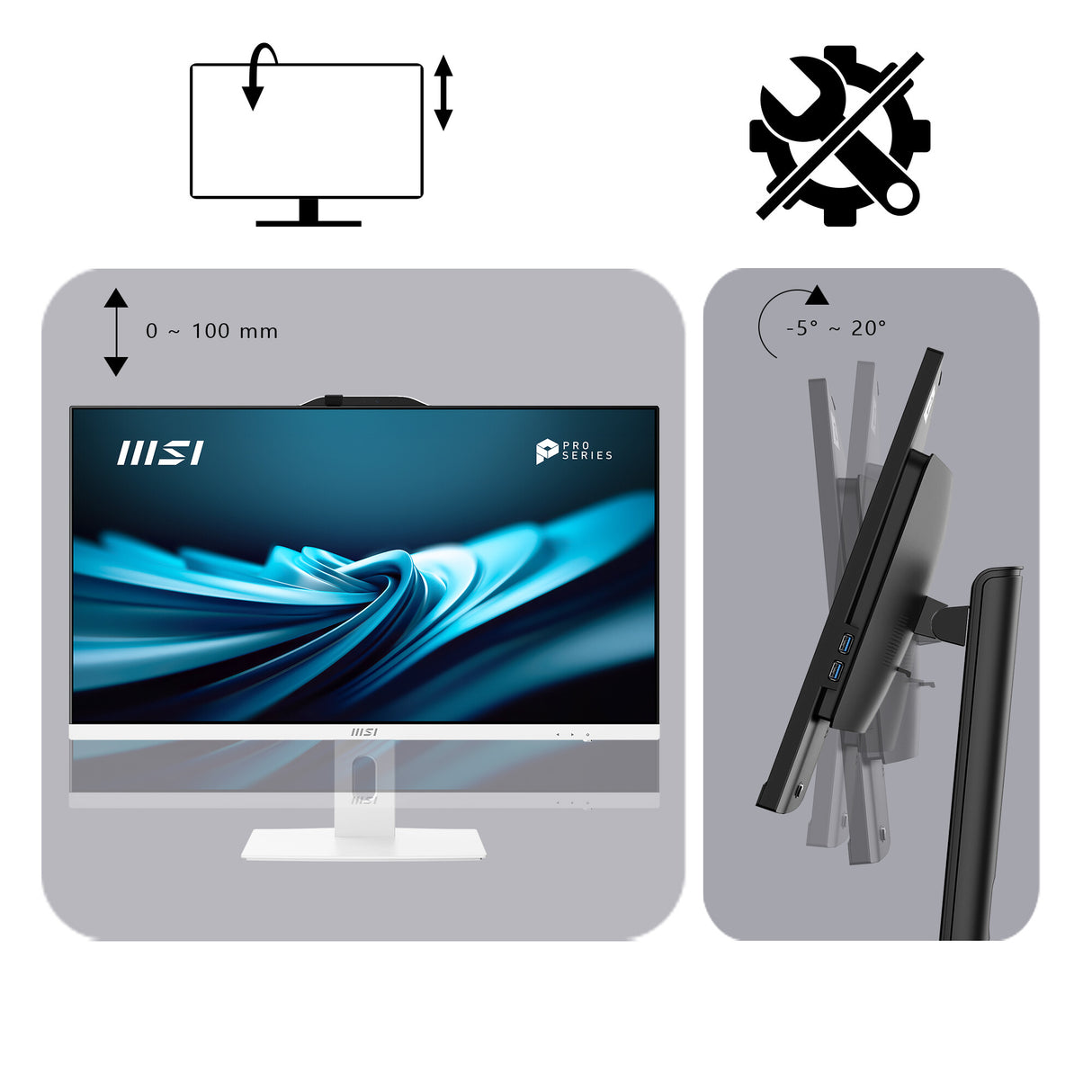 MSI Pro AP242P 14M Intel Core i7 14700 All in One PC, (16GB RAM, 512GB SSD, Windows 11PRO), 23.8 Inch IPS Screen/UHD Graphics/Type-C/USB/LAN/HDMI/DP/WiFi 6E/BT 5.3/VESA