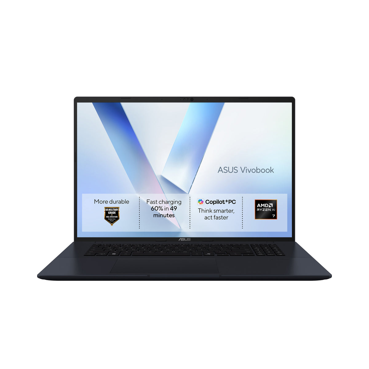 ASUS Vivobook 18 M1807GA-S8002W Copilot+ PC AMD Ryzen™ AI 5 430 Laptop 45.7 cm (18") WUXGA 16 GB DDR5-SDRAM 512 GB SSD Wi-Fi 6 (802.11ax) Windows 11 Home Blue