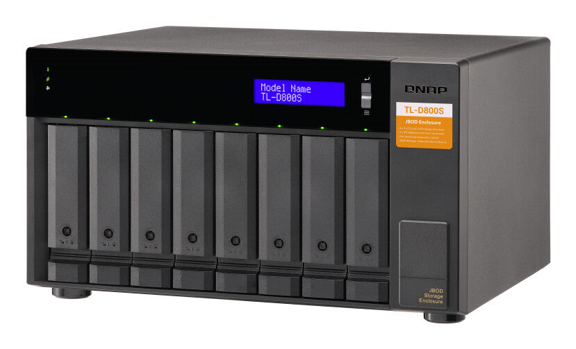 QNAP TL-D800S storage drive enclosure HDD/SSD enclosure Black, Grey 2.5/3.5"