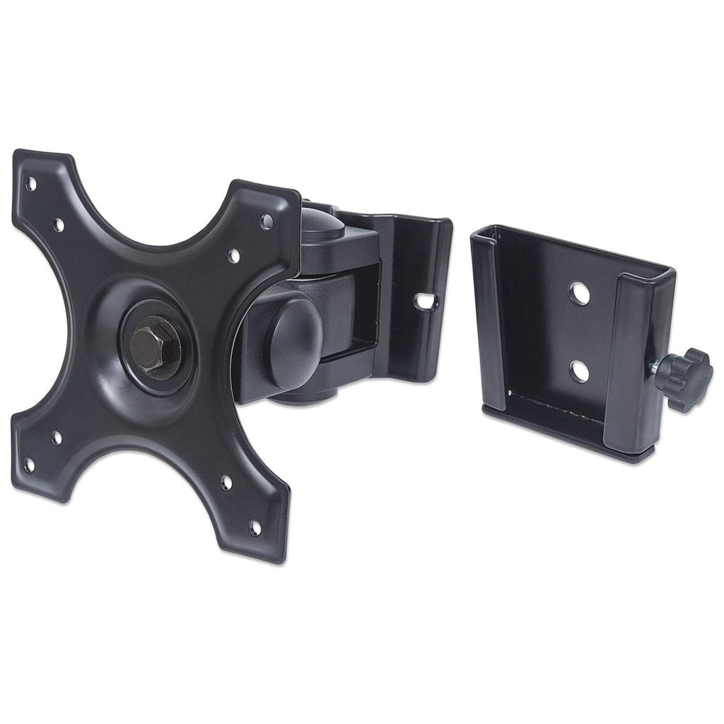 Manhattan Wall Mount for TV & Monitors (Tilt and Swivel 2 pivots), For screens 13" to 27", VESA compatability: 75x75mm and 100x100mm - check the dimensions of the four mounting holes on back of screen to ensure it fits, Max 12kg, Black, Bracket