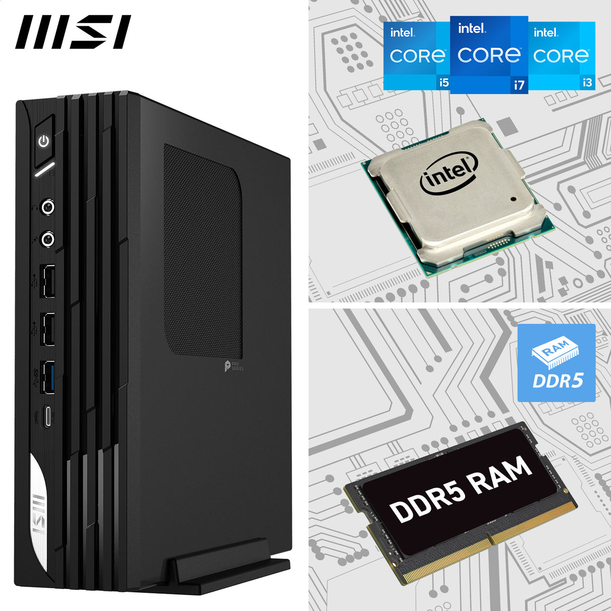 MSI PRO DP21 14M Intel Core 7 14700, Barebone, DP21 14M, SFF, Mini Computer, HTPC, (NO RAM, NO Storage, NO OS), Intel Graphics/DDR5/Dual HDMI/Dual LAN/WiFi 6E/BT 5.3