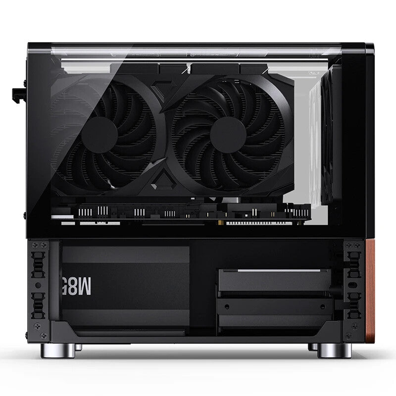 Jonsbo V12 BLACK computer case Black, Wood