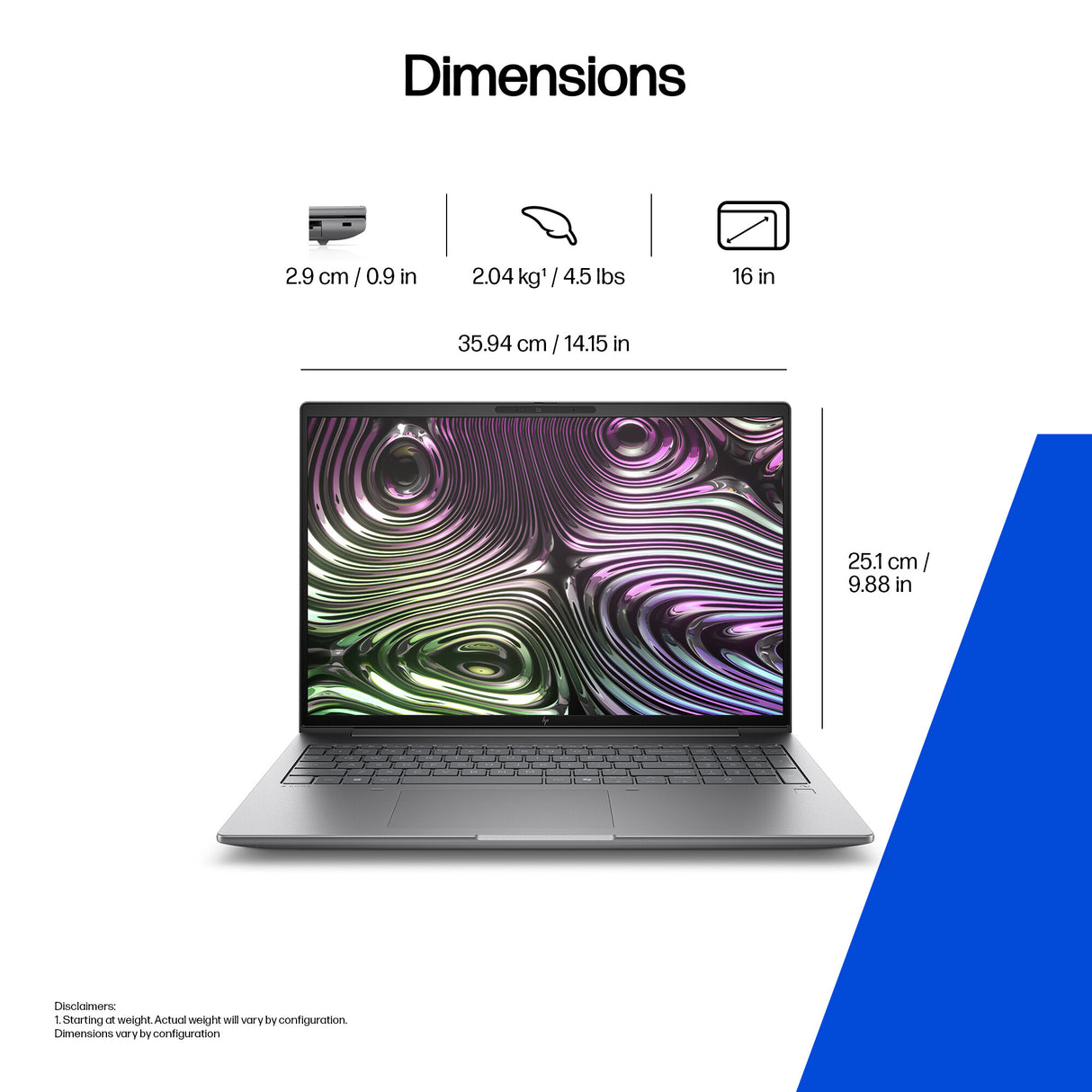 HP Zbook X G1i 16 inch Mobile Workstation PC Wolf Pro Security Edition - Data Science Intel Core Ultra 7 265HX 40.6 cm (16") WQUXGA 64 GB DDR5-SDRAM 1 TB SSD NVIDIA RTX PRO 2000 Blackwell Wi-Fi 7 (802.11be) Windows 11 Pro AI Workstation, AI PC Silver