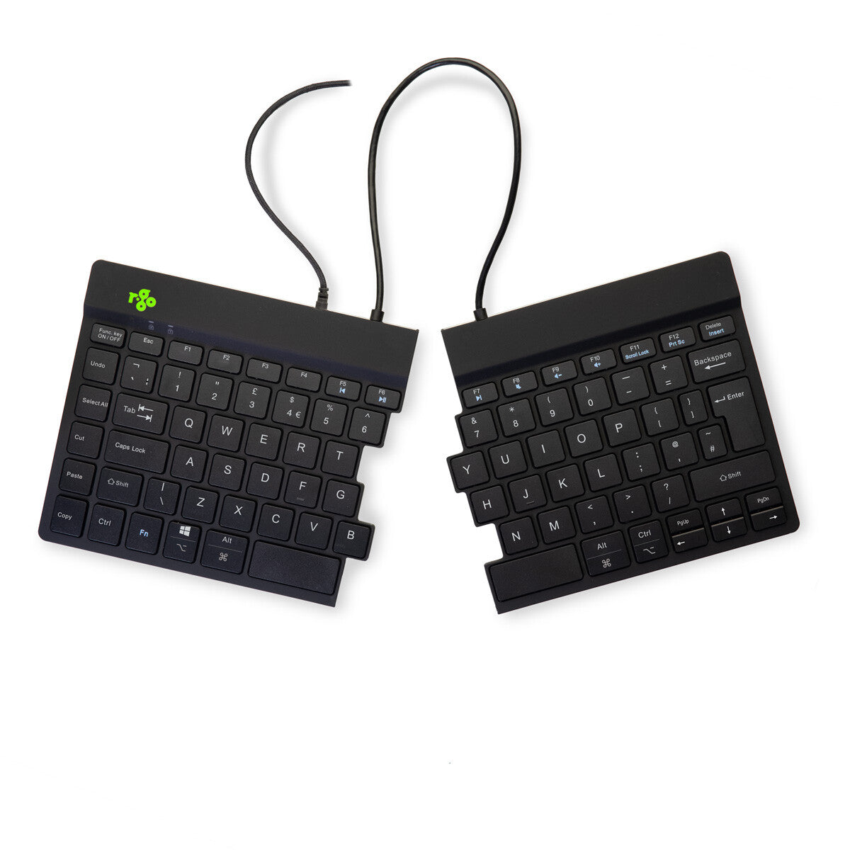 R-Go Tools Ergonomic keyboard R-Go Split Break v2 with break software, ergonomic split keyboard, QWERTY (UK), Wired, black