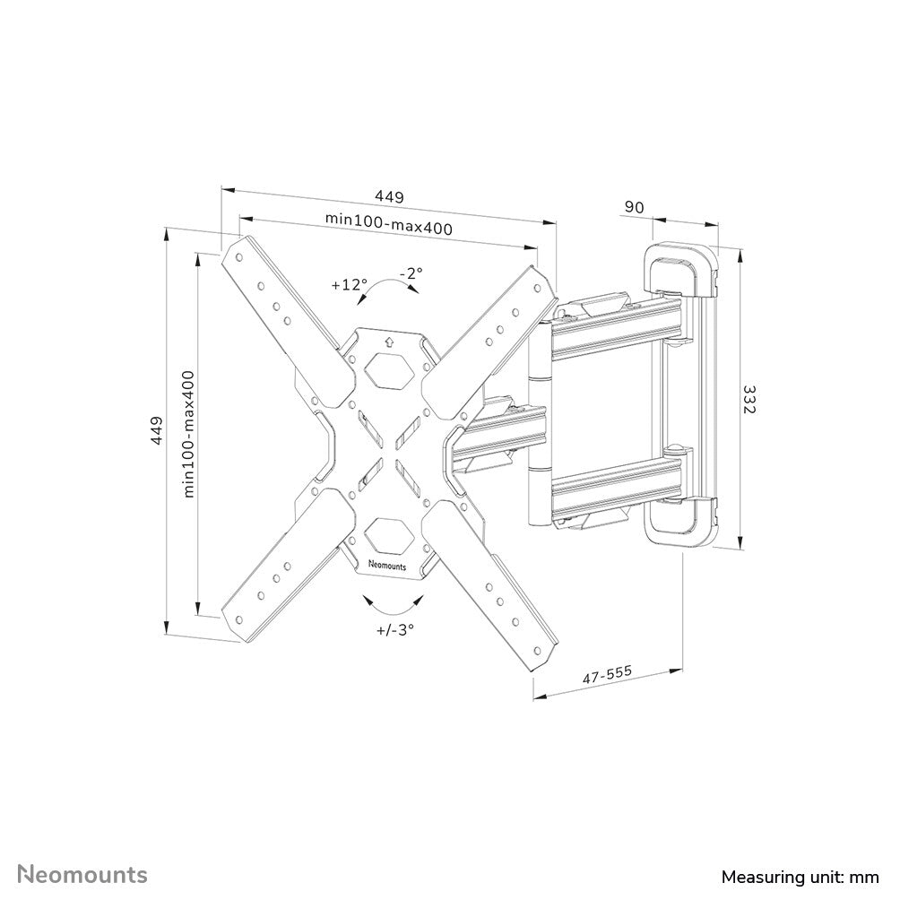 Neomounts WL40S-850BL14 TV mount wall 40-65" - full motion - fast installation