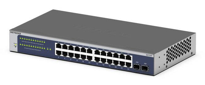 NETGEAR GS724Tv6 Managed L2+/L3 Gigabit Ethernet (10/100/1000) 1U Blue, Grey