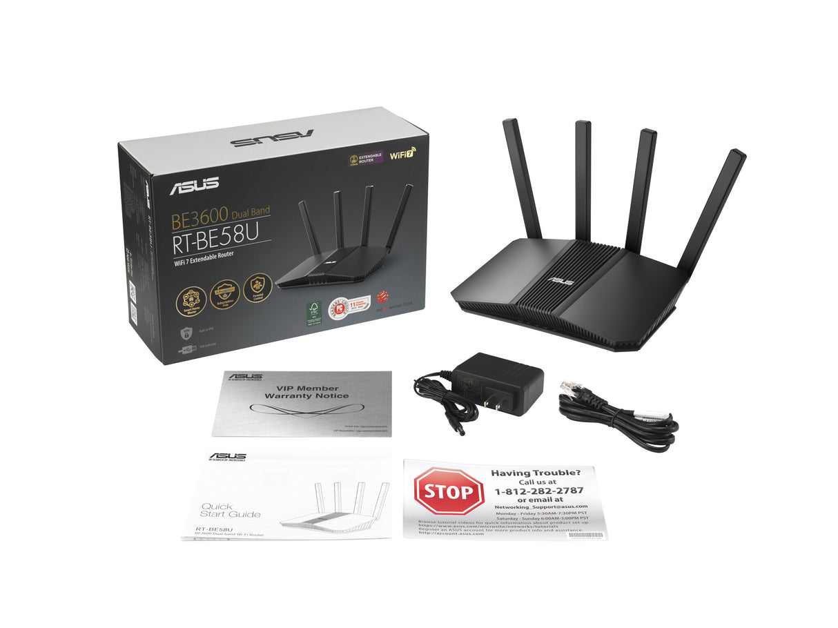 ASUS RT-BE58U V2 wireless router 2.5 Gigabit Ethernet Dual-band (2.4 GHz / 5 GHz) Black