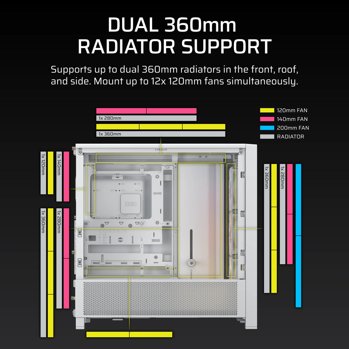 Corsair FRAME 4000D RS ARGB Midi Tower White