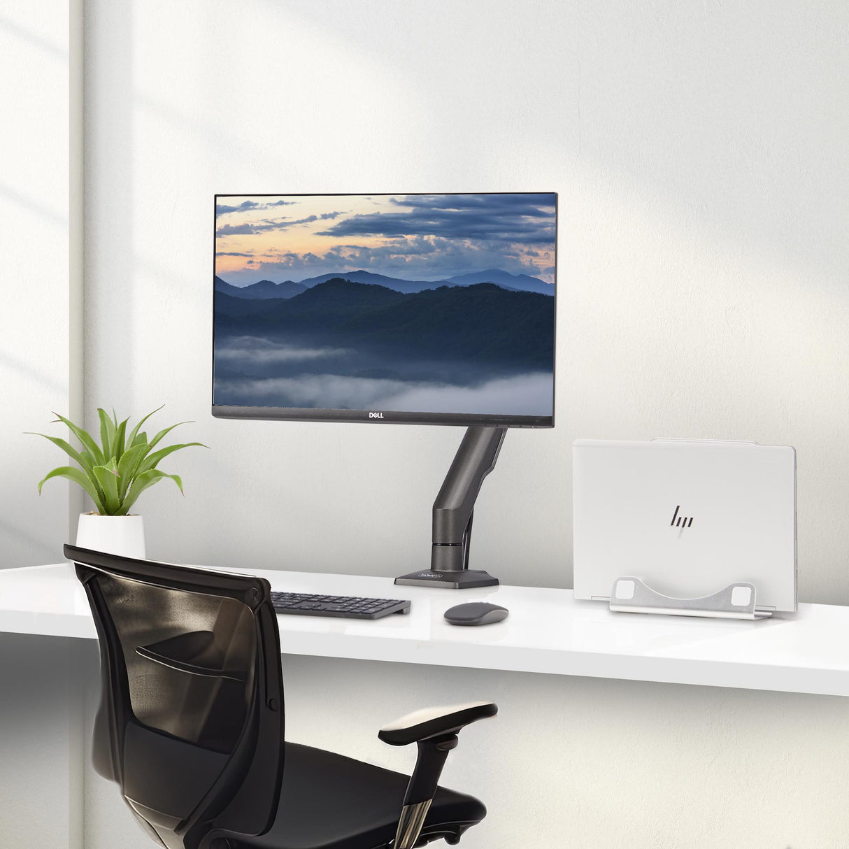 StarTech.com Desk Mount Monitor Arm, Up To 32" Display, Max 22lb/10kg, VESA 75x75/100x100, C-Clamp, Fully Articulating, Mechanical Spring, TAA-compliant