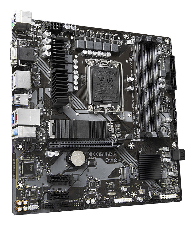GIGABYTE B760M DS3H DDR4 Motherboard - Supports Intel Core 14th Gen CPUs, 6+2+1 Phases Digital VRM, up to 5333MHz DDR4 (OC), 2xPCIe 4.0 M.2, 2.5GbE LAN, USB 3.2 Gen2