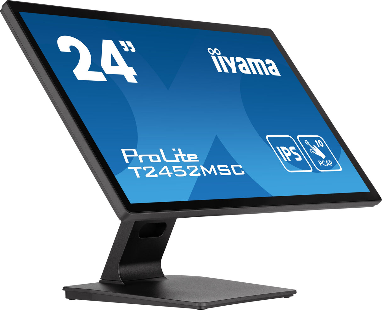 iiyama ProLite 23.8” PCAP 10pt touchscreen monitor featuring IPS panel technology, Edge-to-Edge glass design and anti fingerprint coating