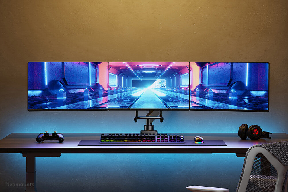 Neomounts NM-D775DX3BLACK Monitor arm 17-27" - gas spring - Topfix - 180°-stop