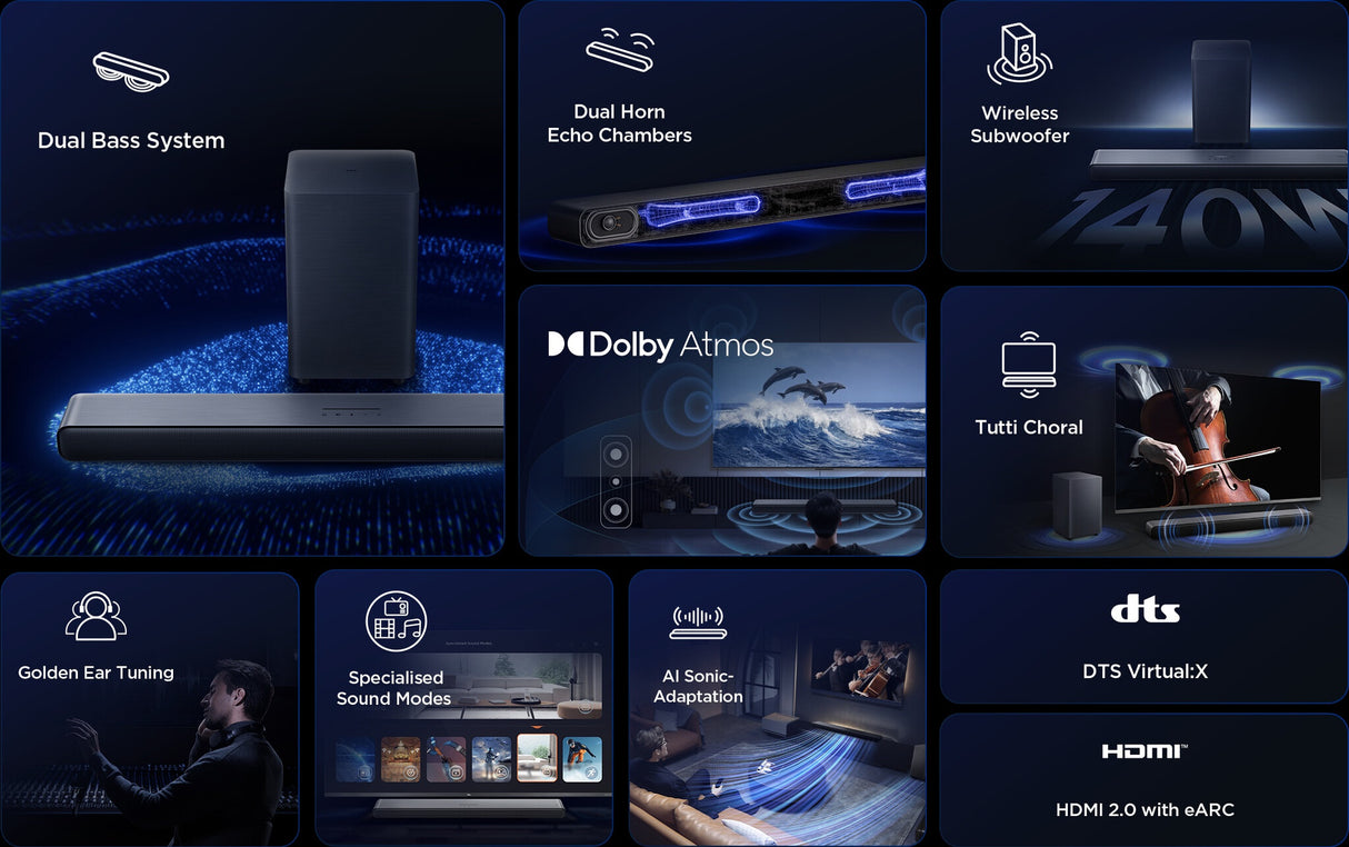 TCL S55HK soundbar speaker Black 2.1 channels 220 W