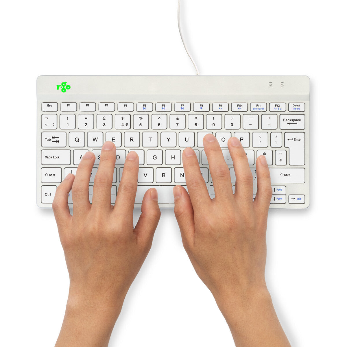 R-Go Tools Ergonomic keyboard R-Go Compact Break, compact keyboard with break software, QWERTY (UK), wired, white