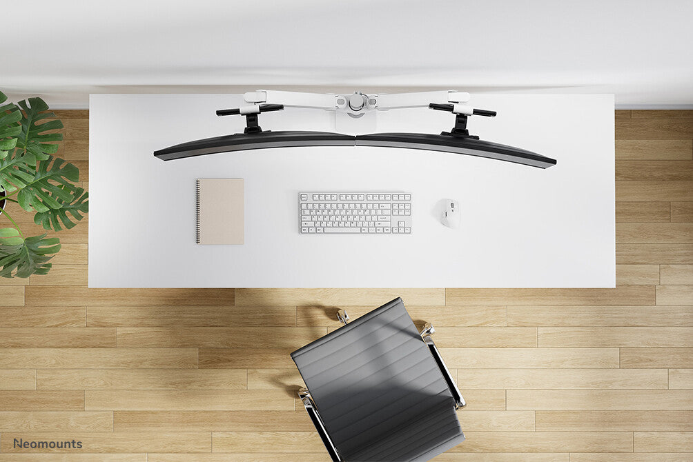 Neomounts DS65S-950WH2 Monitor arm 24-34" - gas spring - Topfix - multi-adjustable - 180°-stop