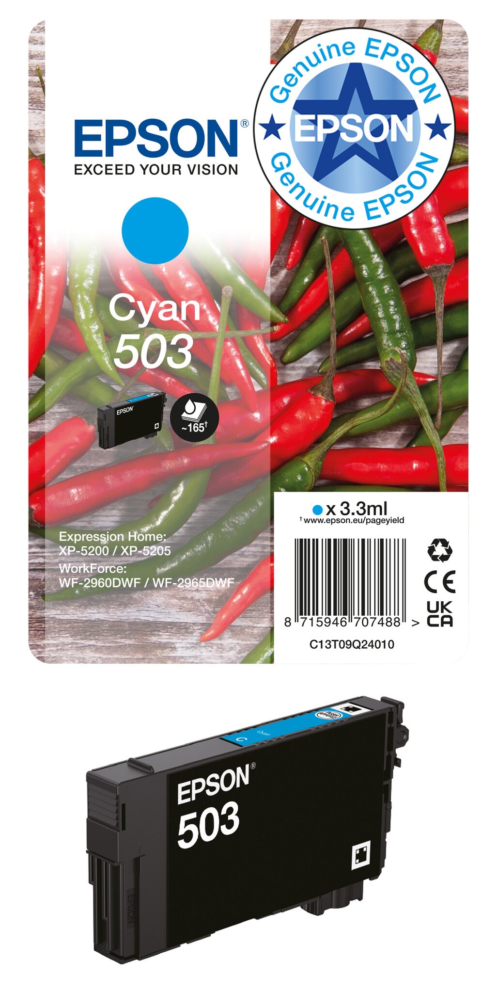Epson Singlepack Cyan 503 Ink