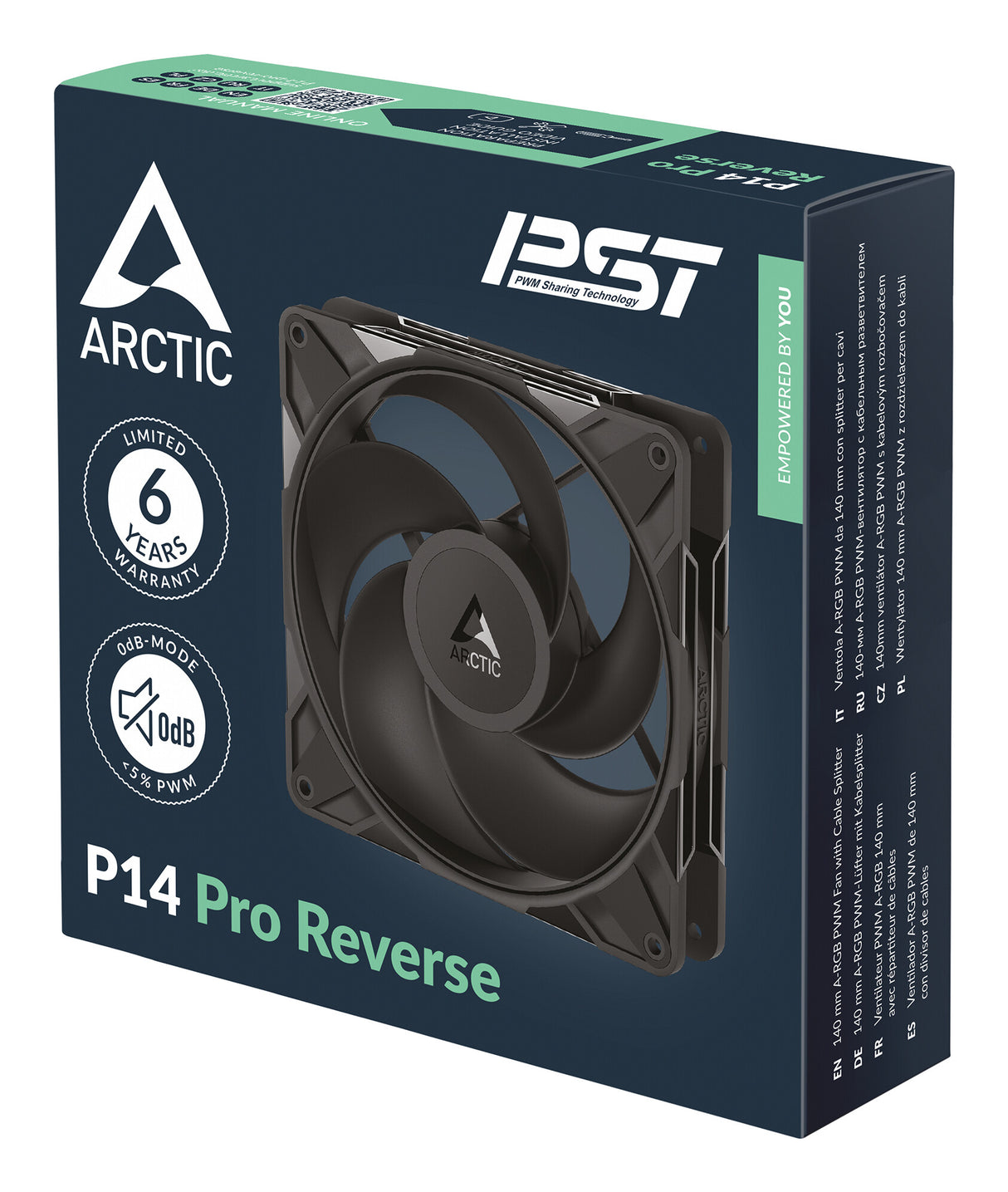 ARCTIC Freezer P14 Pro Reverse - 140 mm A-RGB PWM Fan with Cable Splitter