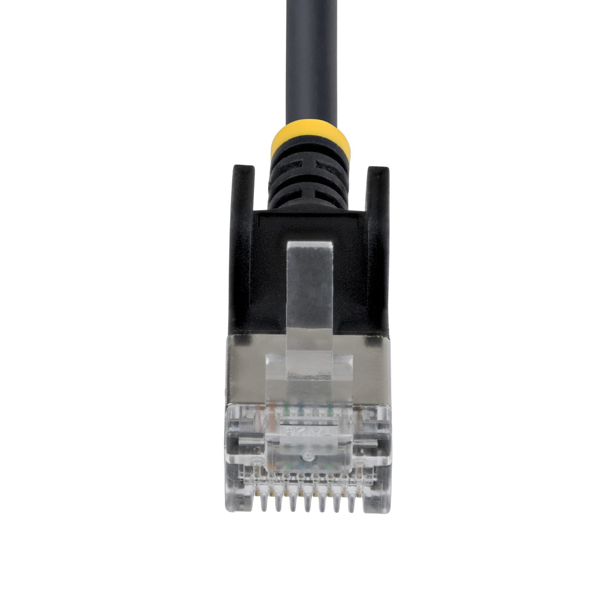 StarTech.com 15cm Black Ultra Slim Cat6A Ethernet Cable, Snagless, FTP, Pure Bare Copper Wire, 34AWG Slim RJ45 Network Patch Cord, Individually Tested