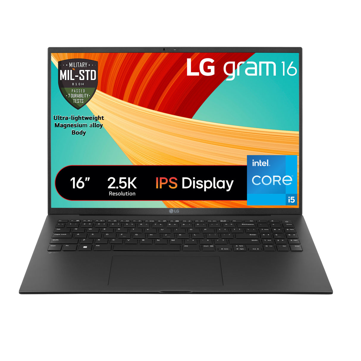 LG Gram 16Z90RU-G.AP52A1 laptop Intel® Core™ i5 i5-1334U 40.6 cm (16") WQXGA 16 GB LPDDR5-SDRAM 256 GB SSD Wi-Fi 6 (802.11ax) Windows 11 Pro Black