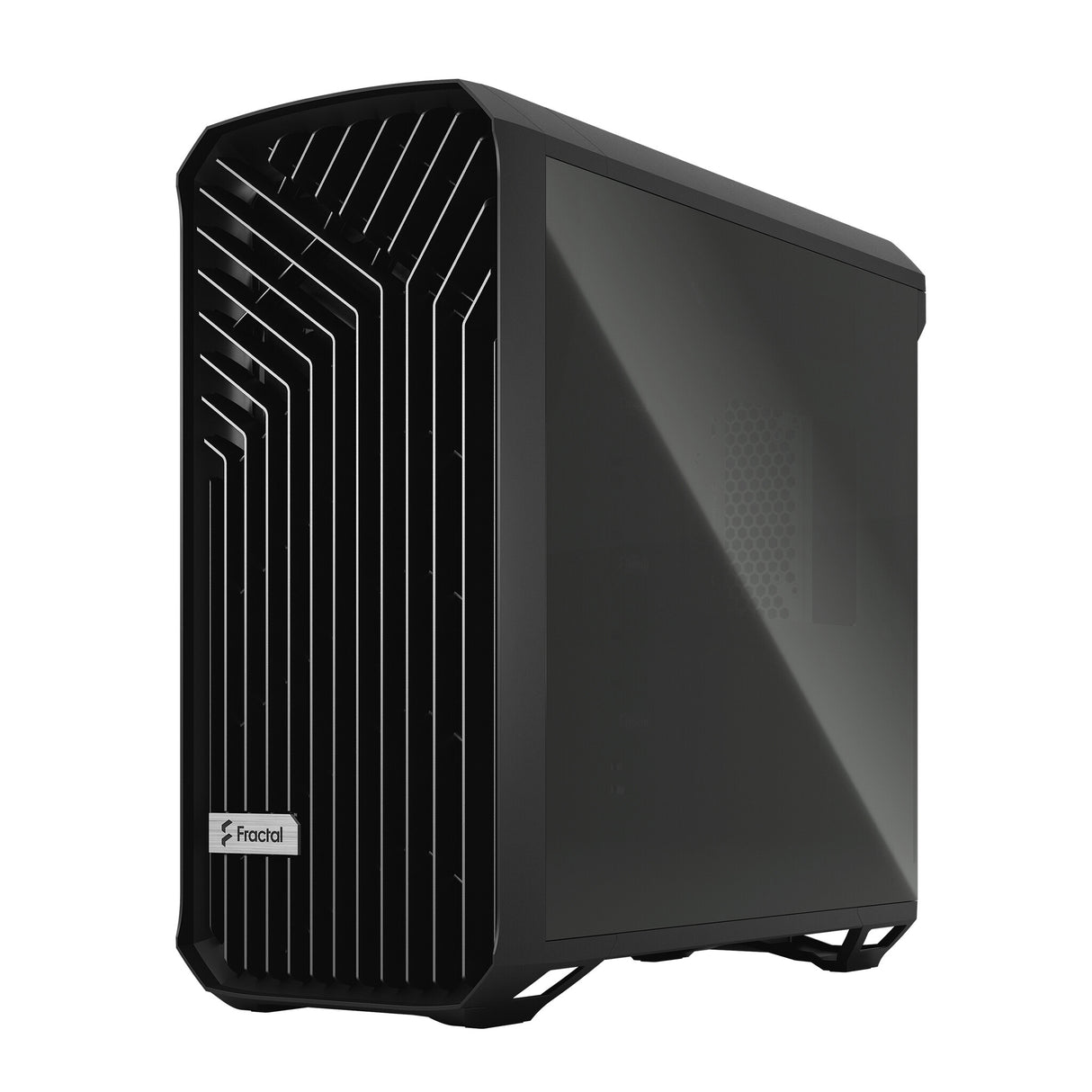 Fractal Design Torrent (Light TG) gabinete para juegos con ventanas de vidrio tintado claro, E-ATX, 5 ventiladores, concentrador de ventilador, tira RGB en cubierta de fuente de alimentación, rejilla frontal, USB-C