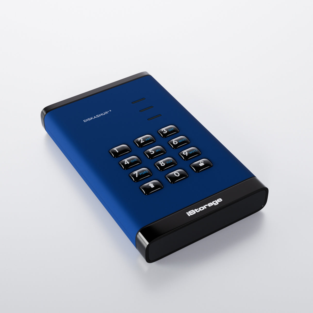 iStorage diskAshur³ HDD 5TB Blue | Secure Portable Hard Drive | FIPS 140-3 Level 3 Complaint |Common Criteria EAL 5+ | PIN protected | AES-XTS 256-bit hardware encryption | GDPR, TAA Compliant | Dust/Water Resistant |