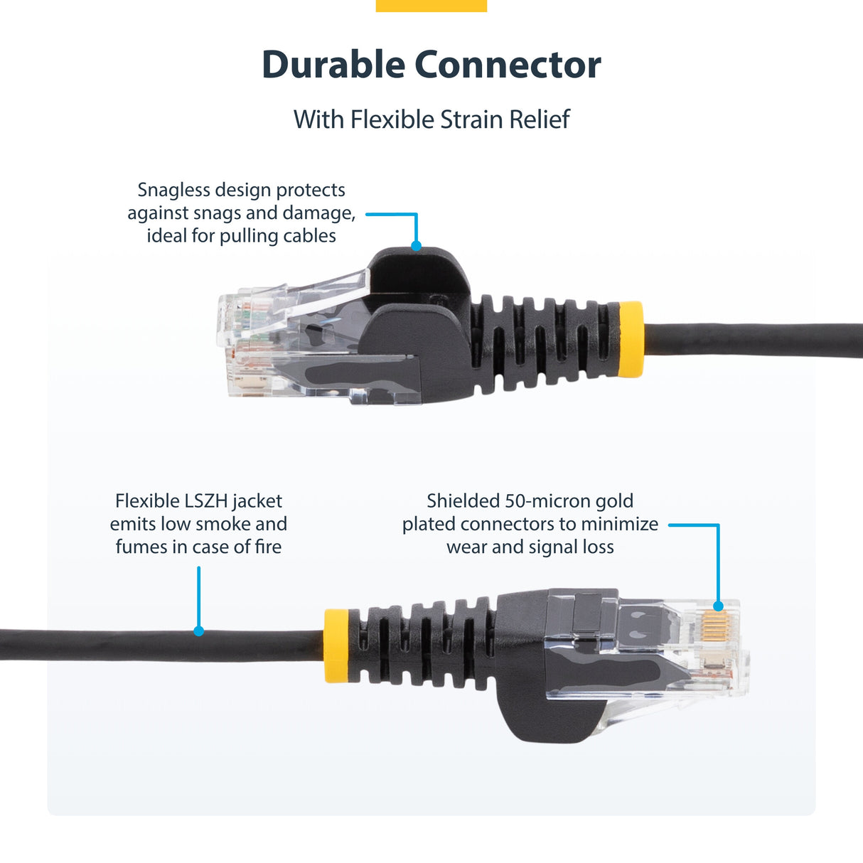 StarTech.com 10m Green Slim CAT6 Ethernet Cable, Snagless, 100W PoE, UTP, LSZH, 28AWG Pure Bare Copper Wire, Slim RJ45 Network Patch Cord w/Strain Reliefs, Fluke Tested