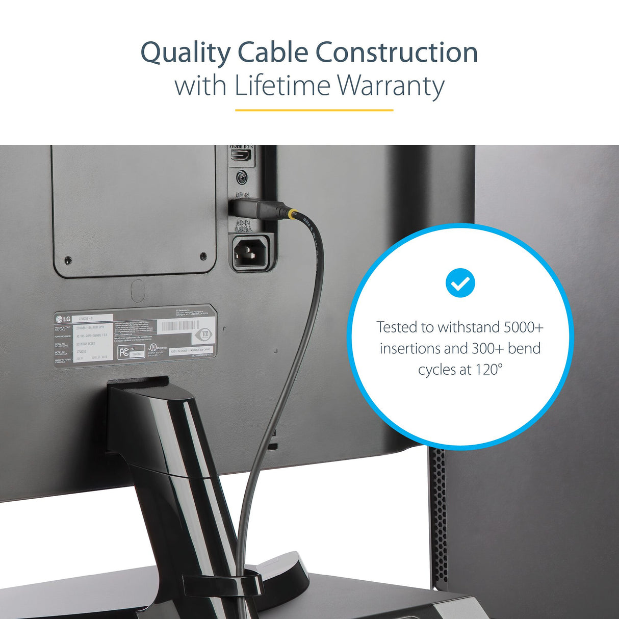 StarTech.com 6ft (2m) VESA Certified DisplayPort 1.4 Cable - 8K 60Hz HDR10 - Ultra HD 4K 120Hz Video - DP 1.4 Cable / Cord - For Monitors/Displays - DisplayPort to DisplayPort Cable - M/M