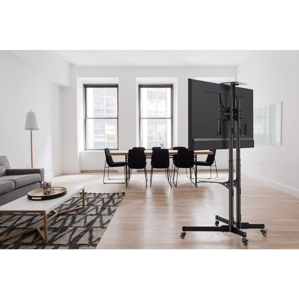 Manhattan Trolley Mount Stand for TV & Monitors, For screens 37" to 65", VESA compatibility: all between 200x200 to 600x400mm - check the dimensions of the four mounting holes on back of screen to ensure it fits, Max 40kg, Black, LFD, Bracket, Lifetime Wa